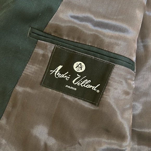 Andre Villard Paris double breasted green suit jacket size 40 - Picture 4 of 5
